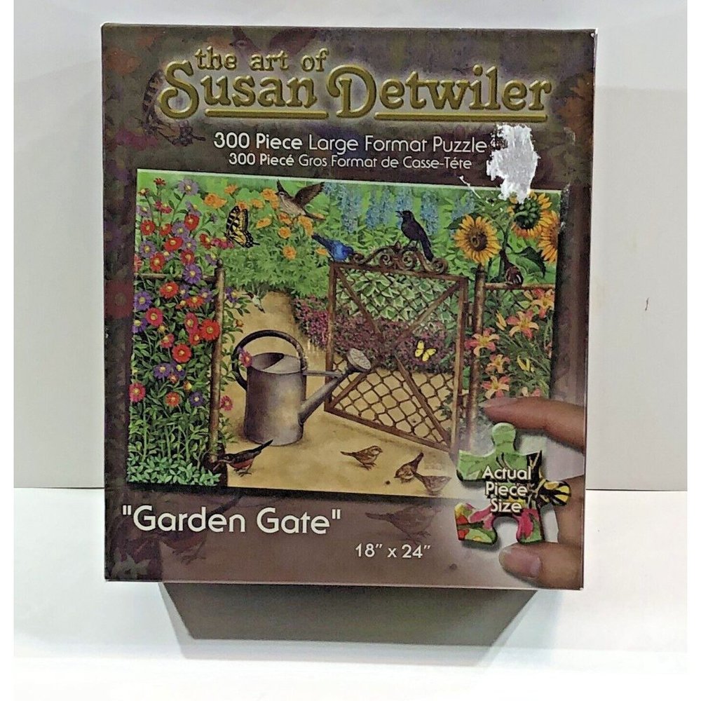Garden Gate 300 Piece Puzzle The Art of Susan Detwiler 18" x 24" 2006 New SEALED